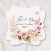 パンパスグラスボホフローラ水彩結婚式の引き出物 フェイバータグ (裏面)