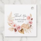 パンパスグラスボホフローラ水彩結婚式の引き出物 フェイバータグ (裏面)