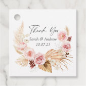 パンパスグラスボホフローラ水彩結婚式の引き出物 フェイバータグ (正面)