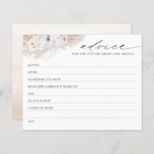 パンパスグラスボホブライダルシャワーアドバイスカード