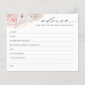 パンパスグラスボホブライダルシャワーアドバイスカード (正面)