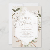 パンパスグラスボホブライダルシャワー 招待状 (正面)