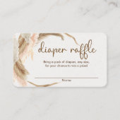 パンパスグラスボホベイビーシャワーおむつラッフルカード エンクロージャーカード (正面)