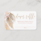 パンパスグラスボホベイビーシャワーおむつラッフルカード エンクロージャーカード (正面)