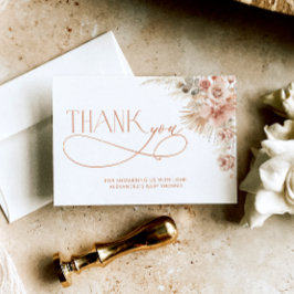 パンパスグラスボホベイビーシャワーサンキューカード カード