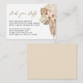 パンパスグラスボホベイビーシャワーブックリクエストカード エンクロージャーカード (正面/裏面)