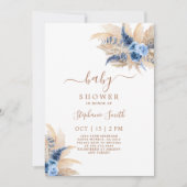 パンパスグラスボホベイビーシャワーボーイ招待状 招待状 (正面)