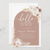 パンパスグラスボホベイビーシャワー 招待状 (正面/裏面)