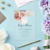 パンパスグラスボホベビーイン開花ガールシャワー アクリル招待状 (インサイチュ (ウェディング))