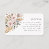 パンパスグラスボホボヘミアンデザートガールベビーシャワー エンクロージャーカード (正面)