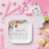 パンパスグラスボホボヘミアンデザートベビーシャワー ペーパープレート (パーティー)