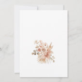 パンパスグラスボホボヘミアンフローラベビーシャワー 招待状 (裏面)