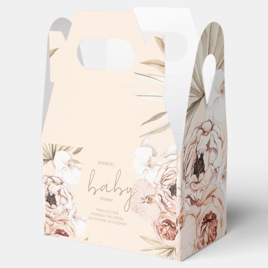 パンパスグラスボホボヘミアンベビーシャワー フェイバーボックス (オープン)