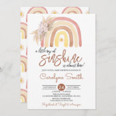 パンパスグラスボホレインボーベビーシャワー 招待状 (正面/裏面)