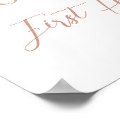 パンパスグラスボホ最初の聖餐式の歓迎サイン ポスター (角)