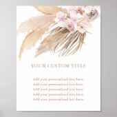 パンパスグラスボホ砂漠テーマカスタム標識 ポスター (正面)