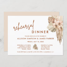 パンパスグラスボホ結婚のリハーサルディナー