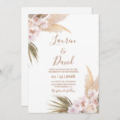 パンパスグラスボホ結婚式招待状 招待状 (正面/裏面)