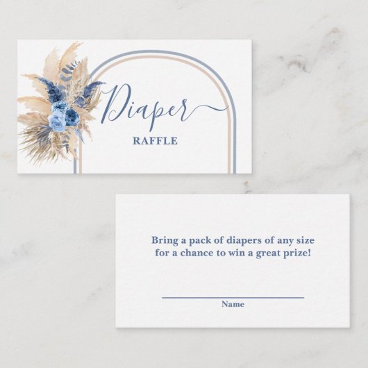 パンパスグラスボーイおむつラッフルカード エンクロージャーカード (正面/裏面)