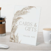 パンパスグラスボーホカードとギフト 台座サイン (インサイチュ)