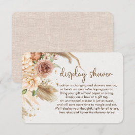 パンパスグラスボーホディスプレイシャワーインサート エンクロージャーカード