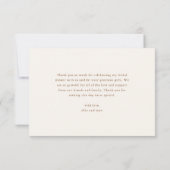 パンパスグラスボーホニュートラルブライダルシャワー サンキューカード (裏面)