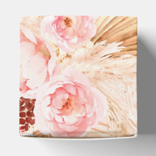 パンパスグラスボーホピンクフローラ赤ちゃんシャワー フェイバーボックス (上部)