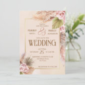 パンパスグラスボーホフラワーズ秋の結婚式 招待状 (スタンド正面)