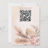 パンパスグラスボーホフラワーズ秋の結婚式 招待状 (裏面)