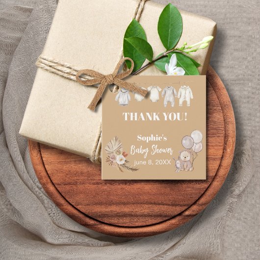 パンパスグラスボーホベイビーシャワーを待つことができる フェイバータグ