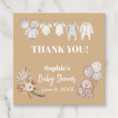 パンパスグラスボーホベイビーシャワーを待つことができる フェイバータグ (正面)