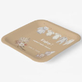 パンパスグラスボーホベイビーシャワーを待つことができる ペーパープレート (傾斜あり)