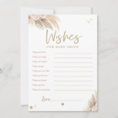 パンパスグラスボーホベイビーシャワーベビーカードの願い 招待状 (正面)