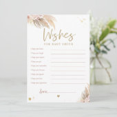 パンパスグラスボーホベイビーシャワーベビーカードの願い 招待状 (スタンド正面)