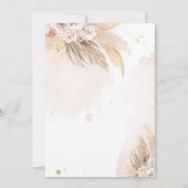 パンパスグラスボーホベイビーシャワーベビーカードの願い 招待状 (裏面)