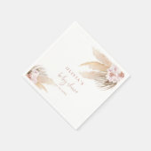 パンパスグラスボーホベイビーシャワー スタンダードカクテルナプキン (角)