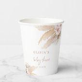 パンパスグラスボーホベイビーシャワー 紙コップ (裏面)