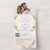 パンパスグラスボーホ写真QRコード結婚ズ オールインワン招待状 (内側)