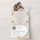 パンパスグラスボーホ写真QRコード結婚ズ オールインワン招待状 (内側)