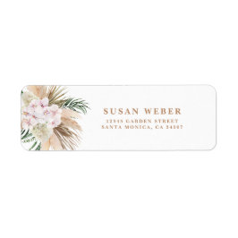 パンパスグラスボーホ招待 ラベル