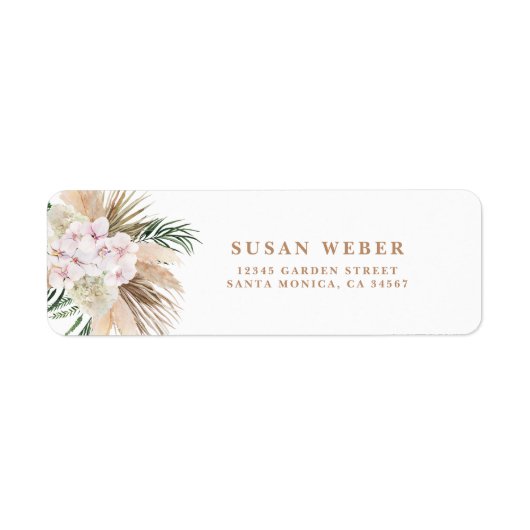 パンパスグラスボーホ招待 ラベル (正面)