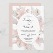 パンパスグラスボー結婚ホズ 招待状 (正面/裏面)