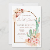 パンパスグラスメキシカンフィエスタボホブライダルシャワー 招待状 (正面)