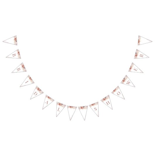 パンパスグラスモダンテラコッタブライダルシャワー バンティングフラッグ (全)