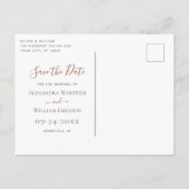 パンパスグラスモダンテラコッタ日付を保存 案内ポストカード (裏面)