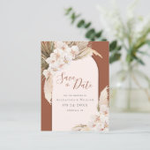 パンパスグラスモダンテラコッタ日付を保存 案内ポストカード (スタンド正面)