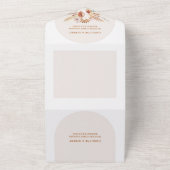 パンパスグラスモダンボヘミアンテラコッタ オールインワン招待状 (外側)