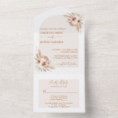 パンパスグラスモダンボヘミアンテラコッタ オールインワン招待状 (内側)