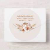 パンパスグラスモダンボヘミアンテラコッタ オールインワン招待状 (裏面)