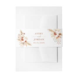 パンパスグラスモダンボホテラコッタ結婚ズ 招待状ベリーバンド